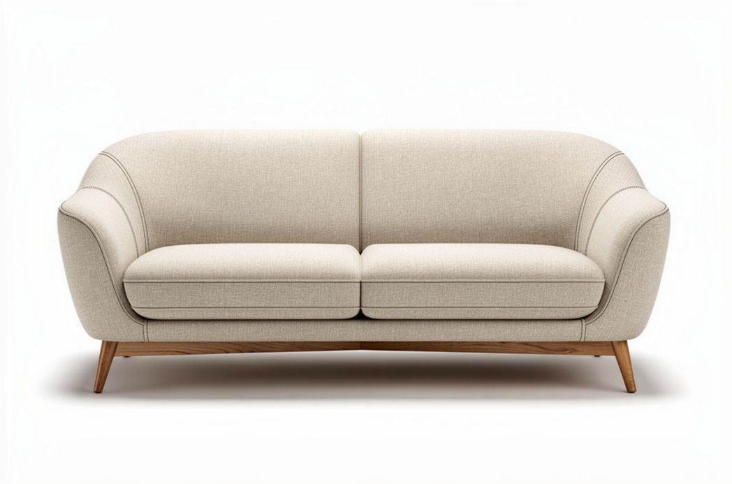 Sofa tapicerowana do salonu z drewna i materiału - 180 x 80 x 80cm
