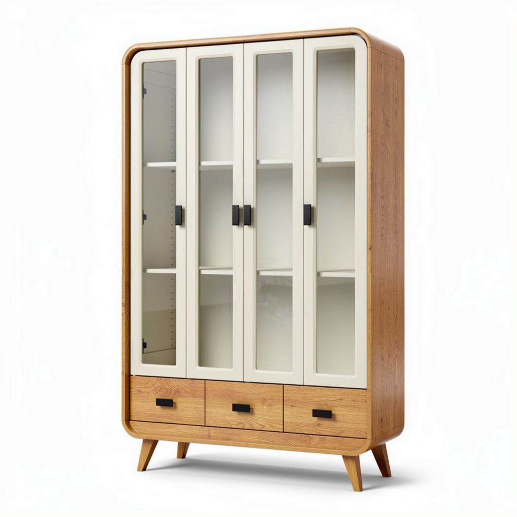 Regał z drzwiami przesuwnymi do biura z płyty MDF - 90 x 45 x 180cm